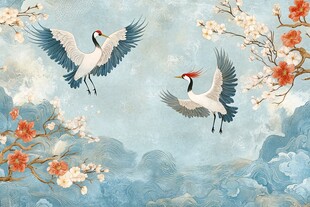 花鳥仙鶴圖 花鸟仙鹤图图片大全-花鸟仙鹤图背景图片-我图网