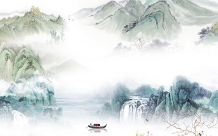 高端 中式意境山水 TIF分层