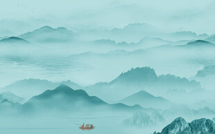 简约 中式意境山水 TIF分层