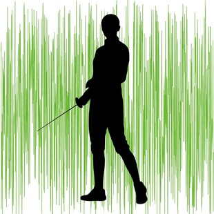 击剑运动员剪影