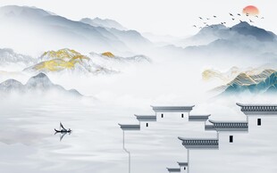 大气 极简中式山水 TiF分层