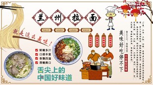 兰州拉面背景墙