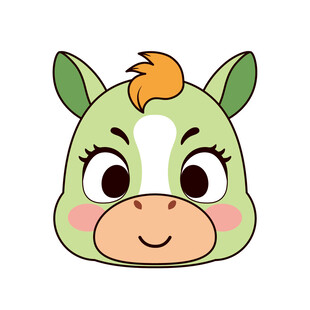 马宝宝头像卡通插画