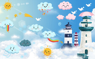 卡通儿童背景墙