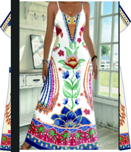 定位花 数码印花 鸟