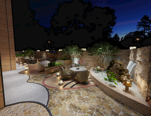 庭院夜景灯光设计案例效果图