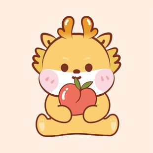 小飞龙顶水果插画