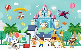 儿童乐园卡通城堡图片