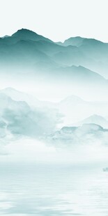 蓝色 简奢中式玄关 tif分层