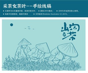 绿茶采摘茶叶包装采茶的女人