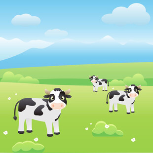 奶牛矢量插画