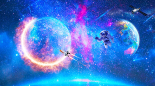 蓝色星空软膜背景