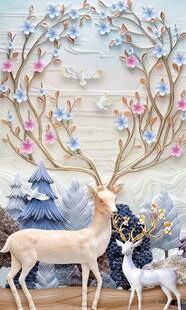 麋鹿装饰画