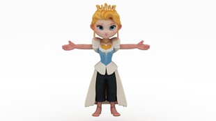 3d公主绑定骨骼模型