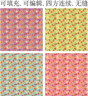 水果图案印花 夏季果汁饮料素材