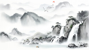 新中式水墨画