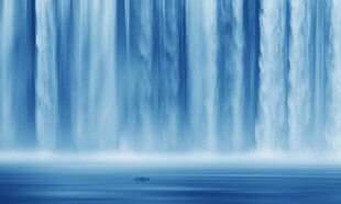 瀑布山水画幕墙