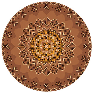 圆形棕色复古地毯图案