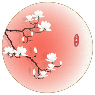 白玉兰矢量插画