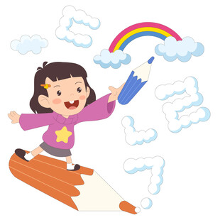 儿童教育培训彩虹铅笔数字