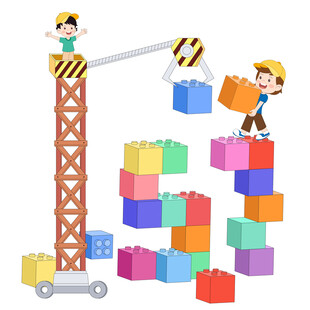 卡通51劳动节儿童教育插画