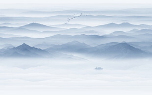 新中式山水电视背景墙