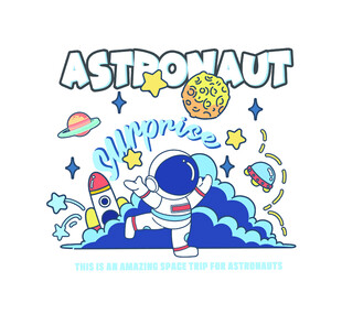 宇航员 卡通动漫 国潮 可爱 