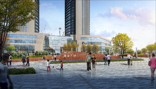 商业小广场效果图