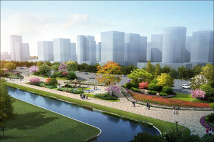 城市小公园效果图