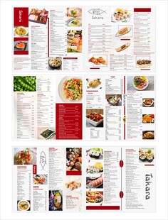 英文日式翻页菜单寿司日本菜