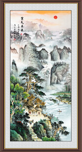 竖幅山水画