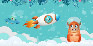 卡通儿童房背景墙