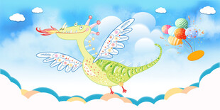 卡通恐龙手绘背景