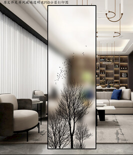 高清分层透明底屏风玻璃打印图