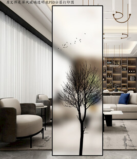 高清分层透明底屏风玻璃打印图