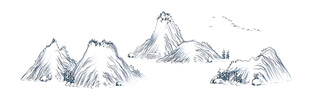 水墨线条山水画
