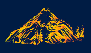 立体山水浮雕线条画