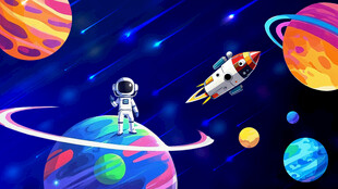卡通流星星球背景