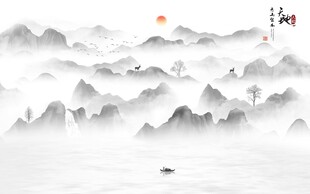 意境山水背景墙