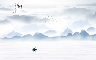 意境山水背景墙