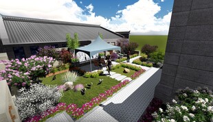 中式别墅庭院SU图片