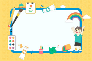 美术课调色板颜料画笔学习工具