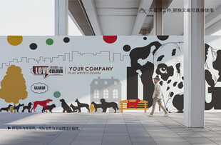 卡通宠物展板围挡