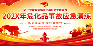 危化品事故应急演练展板