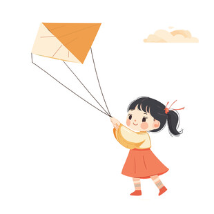 放风筝的小女孩