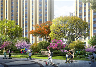 小区绿化效果图