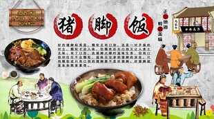 猪脚饭背景墙
