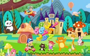 可爱动物乐园卡通森林儿童背景墙