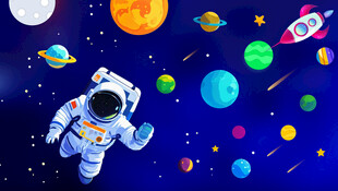 卡通星空宇航员