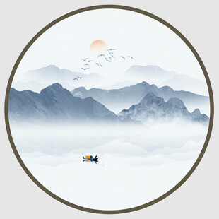 圆形山水画